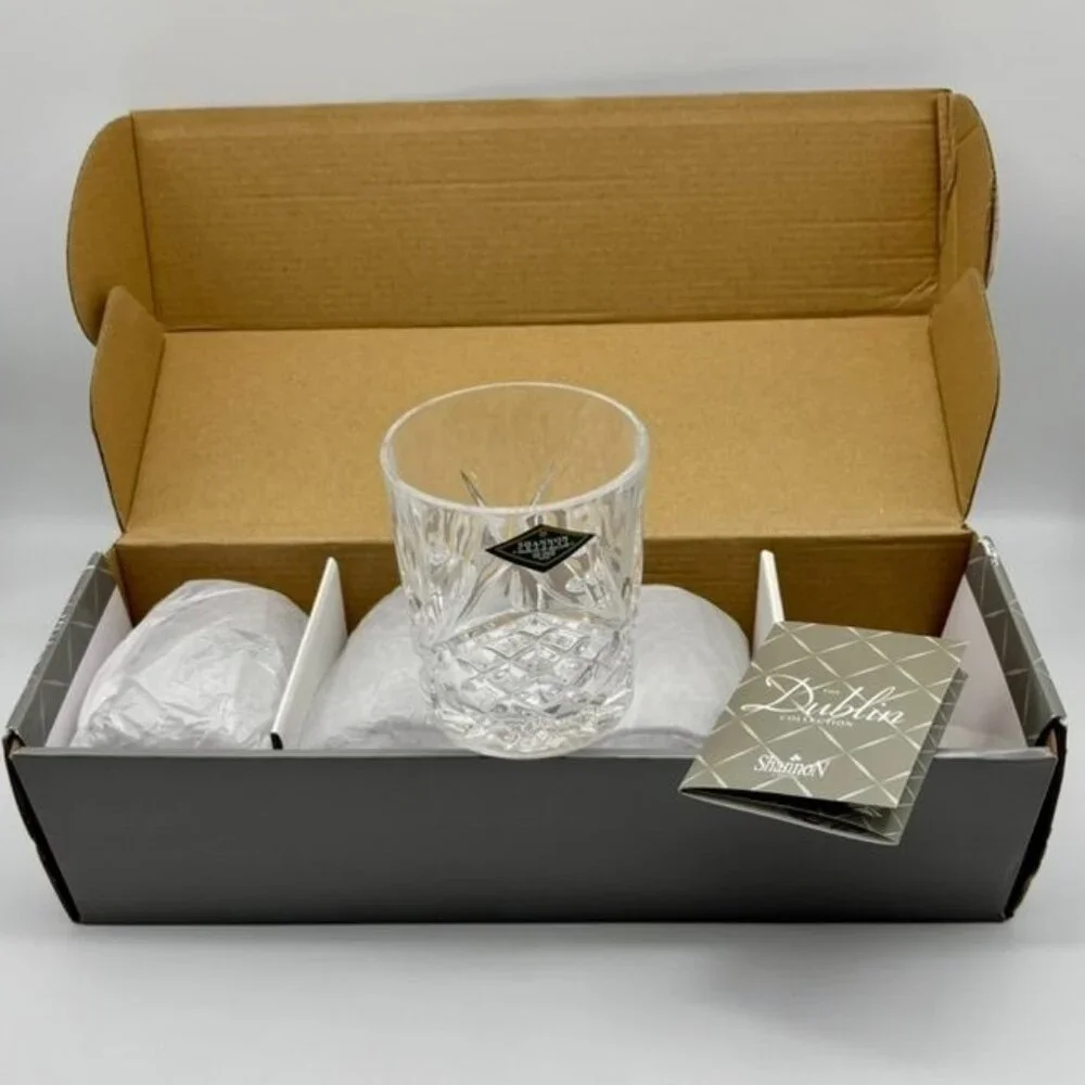 Shannon Crystal by Godinger Dublin Collection Dbl Old Fashioned Glasses Set Of 4 - Picture 4 of 15